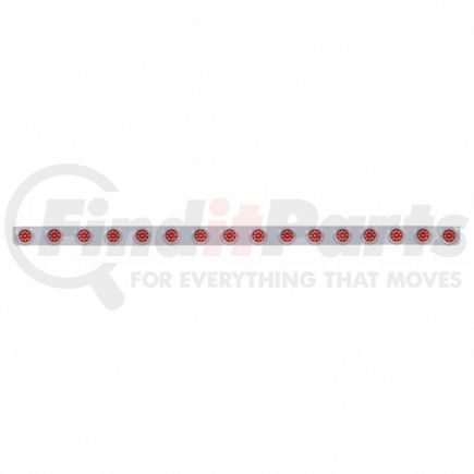 United Pacific 62838 Bumper Light Bar - Stainless, with Bracket, Clearance/Marker Light, Red LED and Lens, Stainless Steel, with Bezels, 9 LED Per Light