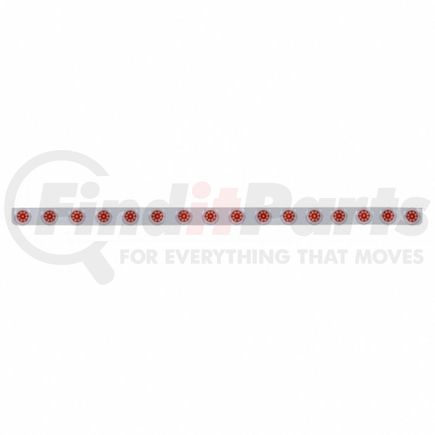 United Pacific 62842 Bumper Light Bar - Stainless, with Bracket, Clearance/Marker Light, Red LED and Lens, Stainless Steel, with Chrome Flat Bezel, 9 LED Per Light