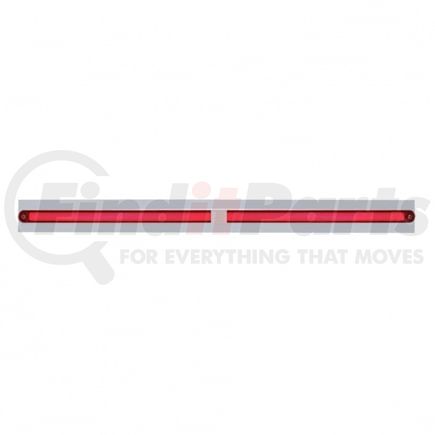 United Pacific 63812 Mud Flap Hanger - Mud Flap Plate, Top, Chrome, with Two 24 LED 12" "Glo" Light Bars, Red LED/Red Lens, Dual Housing