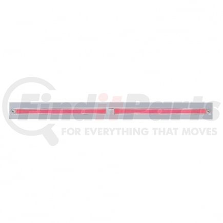 United Pacific 63813 Mud Flap Hanger - Mud Flap Plate, Top, Chrome, with Two 24 LED 12" "Glo" Light Bars, Red LED/Clear Lens, Dual Housing