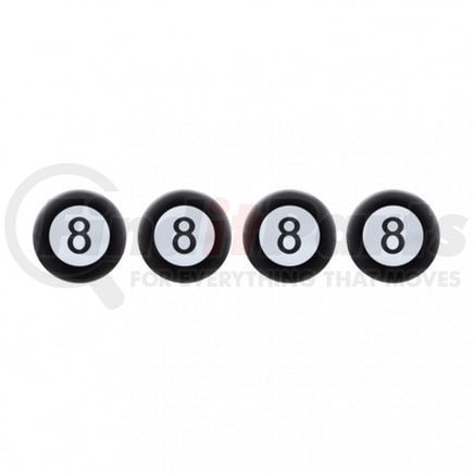 United Pacific 70022 Tire Valve Stem Cap - "8" Ball, Plastic, Black