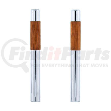 United Pacific 70039 Door Lock Knob - Chrome/Walnut Tube Door Lock Knobs (2Pc/Set)