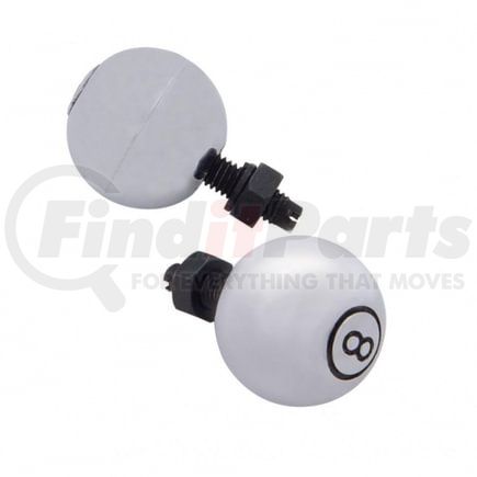 United Pacific 70074 License Plate Mounting Hardware - License Plate Fastener, Chrome, Large, "8" Ball