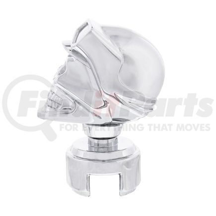 United Pacific 70642 Manual Transmission Shift Knob - Gearshift Knob, Chrome, Skull Biker, 13/15/18 Speed, with Adapter