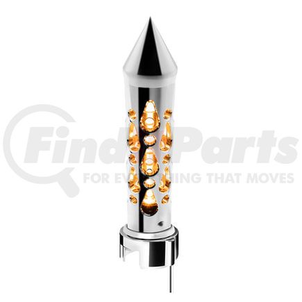 United Pacific 70720 Manual Transmission Shift Knob - Gearshift Knob, Chrome, "Brooklyn" 13/15/18 Speed Spike, with High Power LED, Amber