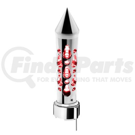 United Pacific 70737 Manual Transmission Shift Knob - Gearshift Knob, Chrome, "Brooklyn" 9/10 Speed Spike, with High Power LED, Red
