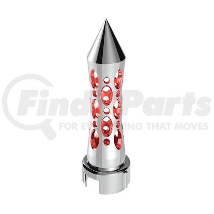United Pacific 70919 Gearshift Knob - Chrome/Red LED, Daytona Style, Spike, 13/15/18 Speed Adapter