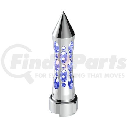 United Pacific 70924 Gearshift Knob - Chrome/Blue LED, Daytona Style, Spike, 9/10 Speed Adapter
