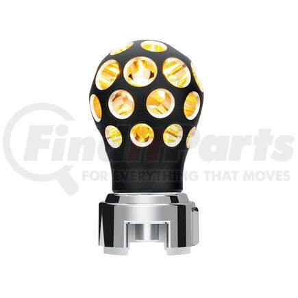 United Pacific 71076 Thread-On Matte Black Phoenix Style Ball Gearshift Knob with Amber LED
