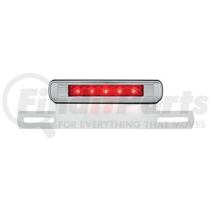 United Pacific S2007LED License Plate Light Assembly - License Plate Light & Bracket, Chrome, with Red LED 3rd Brake Light, Red LED/Red Lens