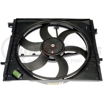 Dorman 620-473 Radiator Fan Assembly for 2017-2022 Nissan Rogue Sport, Single, 6-Blade, Brushed Motor