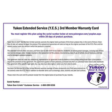 Yukon YES3RD Yukon Extended Service plan for 3rd Members