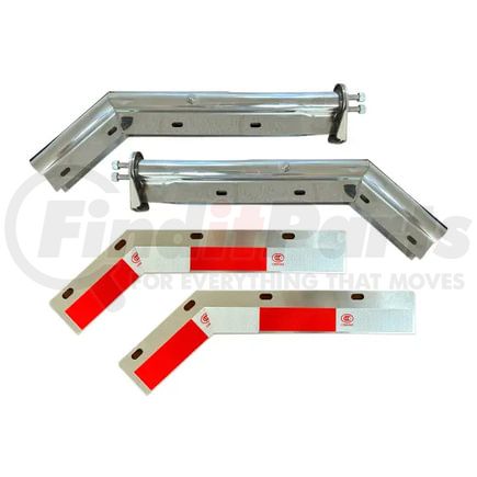 Torque Parts TRMFH412 Mud Flap Hanger - 45 Degree, 1-1/8" Bolt Pattern, 28" Chrome, Aluminum Reflectors