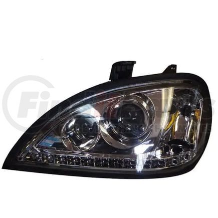 Torque Parts TR027-FRHLO-L Headlight - Driver Side, Projector Style, Chrome Housing, Crystal Optic/LED Bulbs