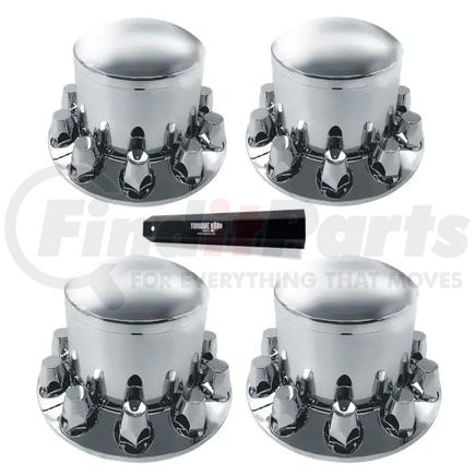 Torque Parts TR584-TWC Wheel Cover - Rear, Chrome, Plastic, Universal, with 33mm Screw-on Spike Lug Nut Covers