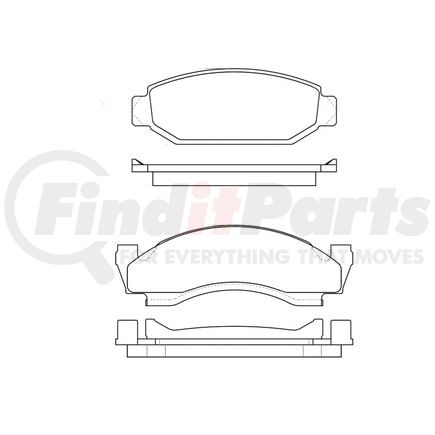 Bendix E10900500 Formula Blue™ Hydraulic Brake Pads - Premium Semi-Metallic, With Shims, Front, 788-D50, 7013A-D50, 7013A-D92, 7013-D92 FMSI