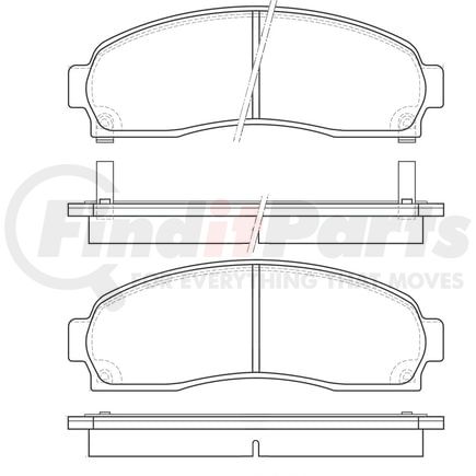 Bendix E11008330 Formula Blue™ Hydraulic Brake Pads - Ceramic, With Shims, Front, 7706-D833, 7793-D833, 7794-D833, 7794-D913 FMSI