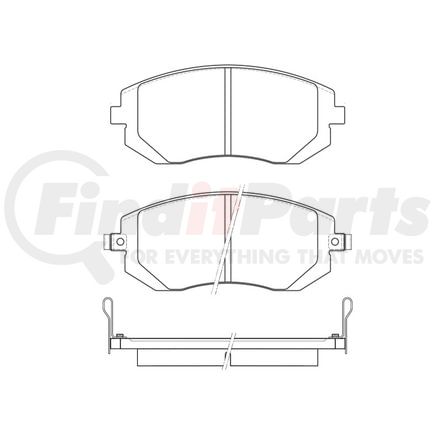 Bendix E11009290 Formula Blue™ Hydraulic Brake Pads - Ceramic, With Shims, Front, 7830-D929, 7880-D929 FMSI