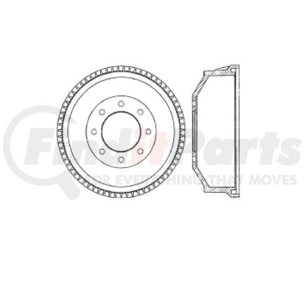 Bendix E12771014 Formula Blue™ Premium HD Brake Drum - Rear, 15.3 in. OD