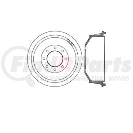 Bendix E12771012 Formula Blue™ Premium HD Brake Drum - Rear, 16.5 in. OD