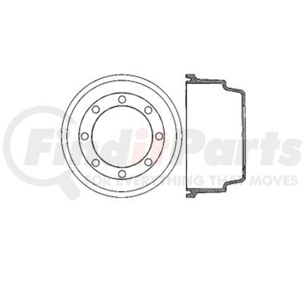 Bendix E12784007 Formula Blue™ Premium HD Brake Drum - Rear, 16.9 in. OD