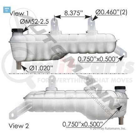 Automann 575.10119 Engine Coolant Reservoir - used for Various Sterling Applications