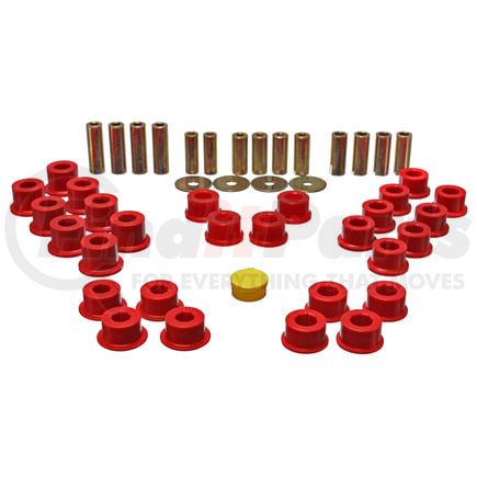 Energy Suspension 113106R Control Arm Bushing Set; Red; Rear; Performance Polyurethane;