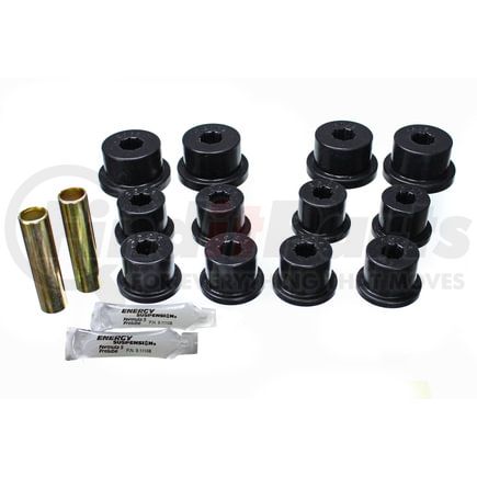 Energy Suspension 12101G Leaf Spring Bushing Set; Black; Front/Rear; For OEM Shackles; Performance Polyurethane;