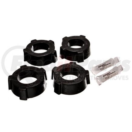 Energy Suspension 15.2108G Spring Plate Bushing Set; Black; Rear; Swing Axle Suspension; w/2-1.75 in. ID And w/2-1 7/8 in. ID Knobby Style Bushings; Performance Polyurethane;