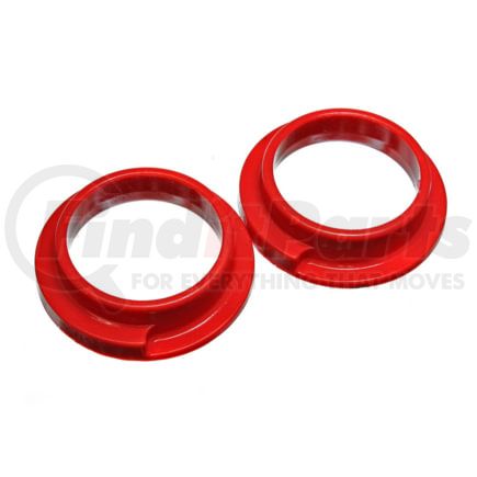 Energy Suspension 156103R Coil Spring Isolator Set; Red; ID 3 in.; OD 4 5/16 in.; H-1 1/8 in.; Performance Polyurethane;