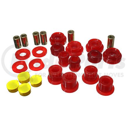 Energy Suspension 163123R Control Arm Bushing Set; Red; Rear; Performance Polyurethane;
