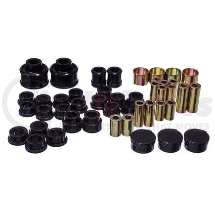 Energy Suspension 193105G Control Arm Bushing Set; Black; Rear;