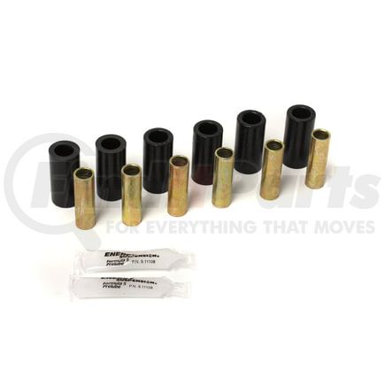 Energy Suspension 22101G Leaf Spring Bushing Set; Black; Front/Rear; Performance Polyurethane;