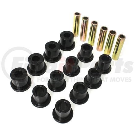 Energy Suspension 22119G Leaf Spring Bushing Set; Black; Front/Rear; For Aftermarket Shackles; Performance Polyurethane;