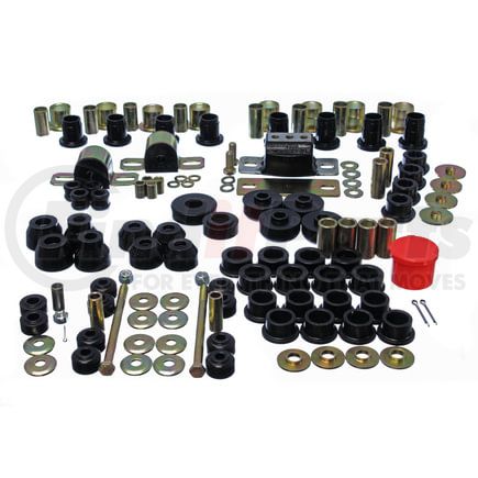 Energy Suspension 318123G Hyper-Flex System; Black; Incl.F/R Cntl.Arm Bush;F End Lk.;Pwr.Steer.Ram Bush;Trans.Mt.;R Spr.Cshn.;R Strut Rod Bush;Diff.Car.Bush;R Sway Bar/End Lk.Bush;Ball Jt./Tie End Bt;