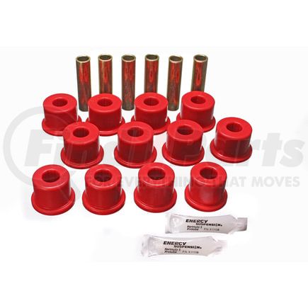 Energy Suspension 32128R Leaf Spring Bushing Set; Red; Rear; Performance Polyurethane;