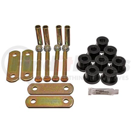 Energy Suspension 32135G Heavy Duty Shackle Set; Black; Incl. Shackle Bushings/Hardware; Performance Polyurethane;