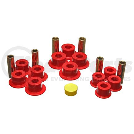 Energy Suspension 32141R Leaf Spring Bushing Set; Red; Rear; Performance Polyurethane;