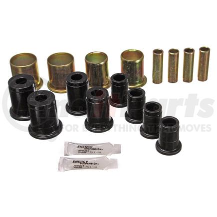 Energy Suspension 33119G Control Arm Bushing Set; Black; Front; Must Reuse Existing Outer Shells And All Hardware For Upper Bushing; Performance Polyurethane;
