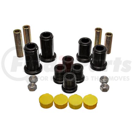 Energy Suspension 33180G Control Arm Bushing Set; Black; Front; Must Reuse All Hardware For Upper Bushing; Performance Polyurethane;