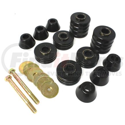 Energy Suspension 34103G Body Cab Mount Set; Black; Performance Polyurethane;
