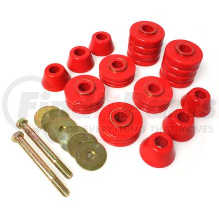 Energy Suspension 34103R Body Cab Mount Set; Red; Performance Polyurethane;