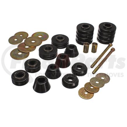 Energy Suspension 34107G Body Cab Mount Set; Black; Performance Polyurethane;
