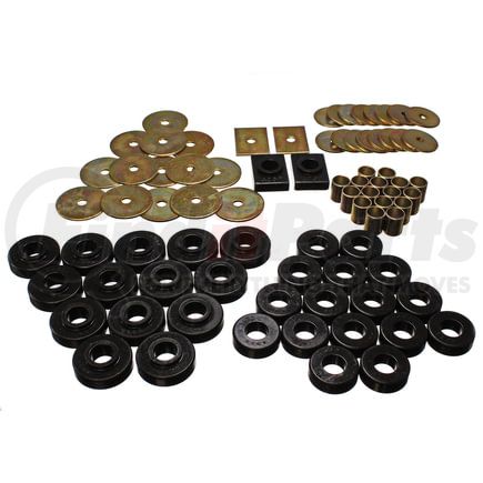 Energy Suspension 34120G Body Mount Set; Black; Performance Polyurethane;
