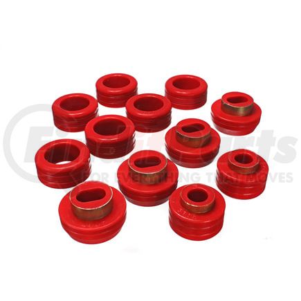 Energy Suspension 34130R Body Cab Mount Set; Red; Performance Polyurethane;