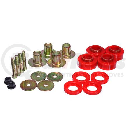 Energy Suspension 3.4171R Body Mount Set; Red; Performance Polyurethane;