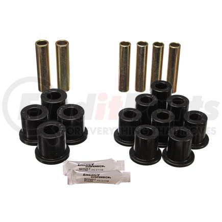 Energy Suspension 42114G Leaf Spring Bushing Set; Black; Rear; Complete Spring And Shackle Set; w/Common Frame Shackle Bushings; Performance Polyurethane;