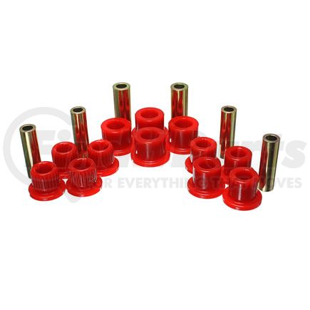 Energy Suspension 4-2147R Leaf Spring Bushing Set; Red; Rear; Performance Polyurethane;