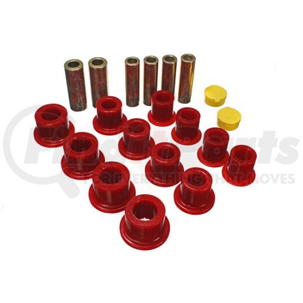 Energy Suspension 4-2148R Leaf Spring Bushing Set; Red; Front; Performance Polyurethane;