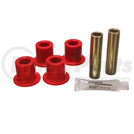 Energy Suspension 4.2153R Shackle Bushing Set; Red; Performance Polyurethane;